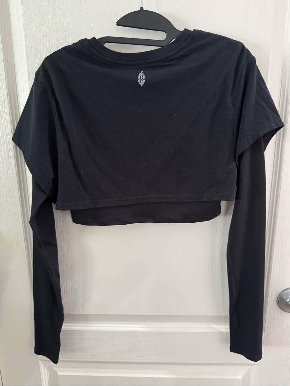 FP Movement by Free People Black Layered Cropped Long-Sleeve Top - Picture 2 of 5